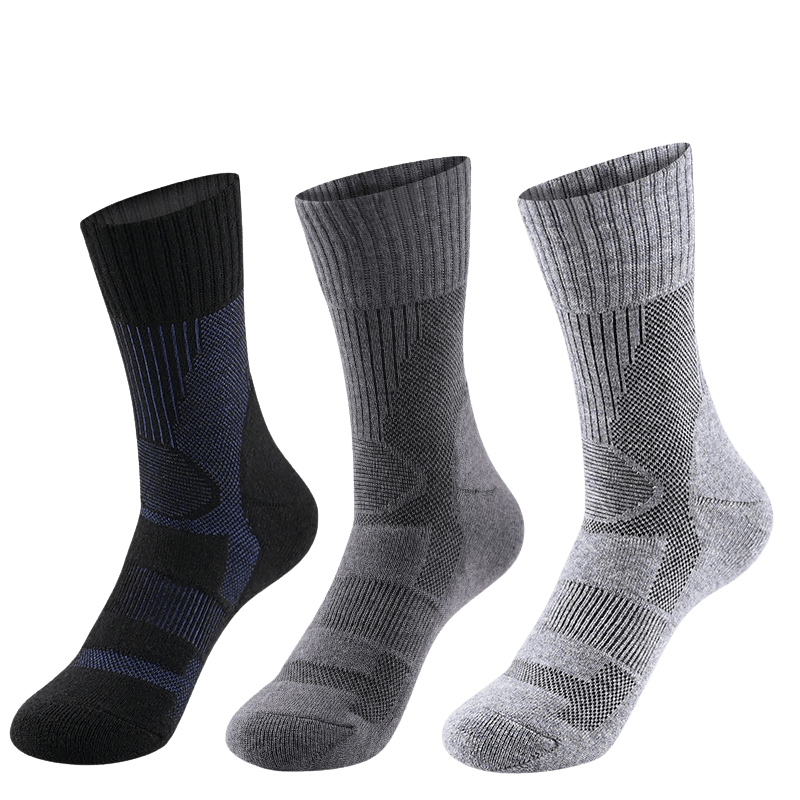 Lightweight Quick-Dry Trekking Socks for Men - Merino Wool Hiking Socks with Anti-Odor & Blister Protection(3-Pack)