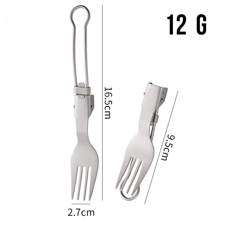 Ultralight Titanium Camping Knife+Fork + Spoon - 3-in-1 Portable Eating Utensil for Hiking, Backpacking & Travel( 3 pcs with free bag)