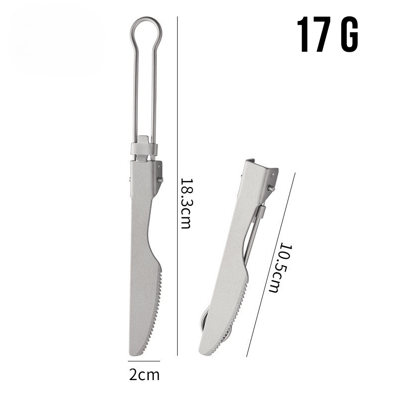 Ultralight Titanium Camping Knife+Fork + Spoon - 3-in-1 Portable Eating Utensil for Hiking, Backpacking & Travel( 3 pcs with free bag)